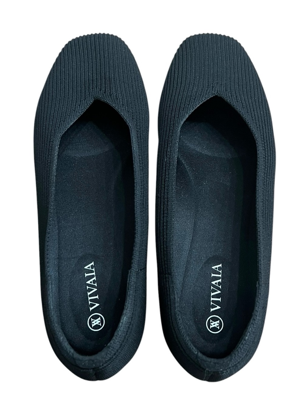 Vivaia Flats Womens US 7 EU 38  Black Margot 2.0 Square Toe V-Cut Washable